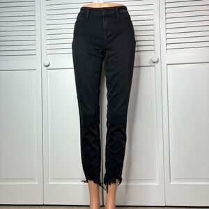 PAIGE Verdugo Black Raw Hem Ankle Jeans Size 29